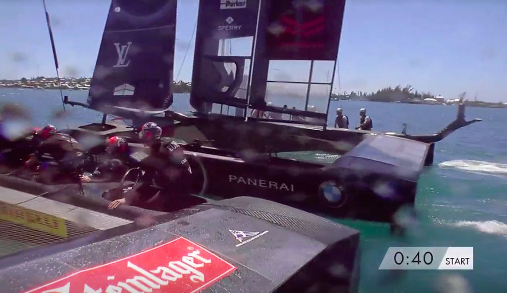 New Zealand's Peter Burling hitting the 