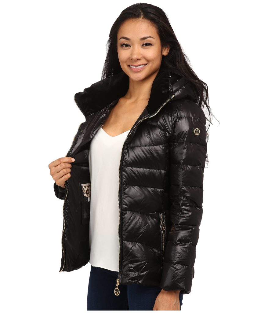 Calvin Klein Short Down Coat with Gold Hardware