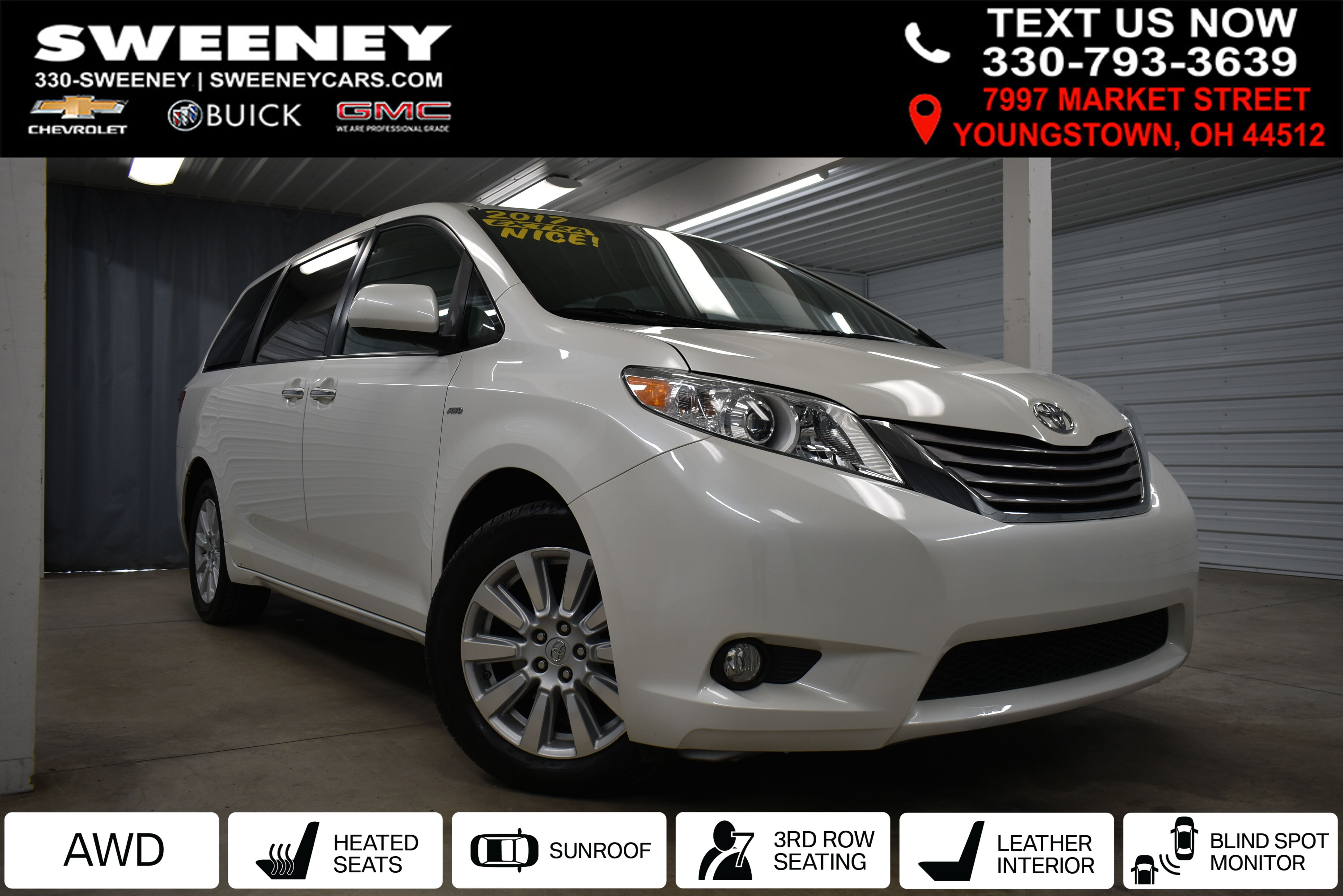 Pre-Owned 2017 Toyota Sienna XLE AWD 4D Passenger Van in Youngstown ...