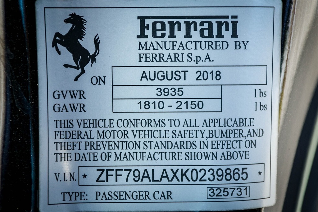 Certified Used 2019 Black Ferrari Base image 53