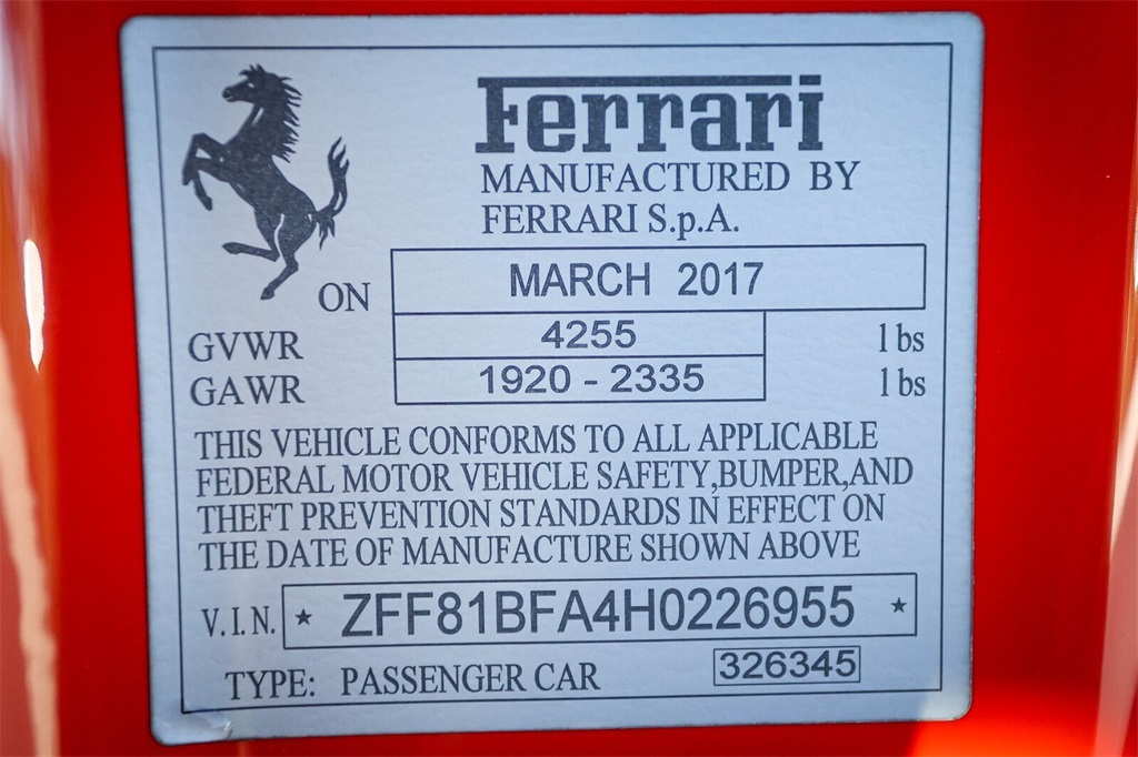 Certified Used 2017 Red Ferrari TDF image 69