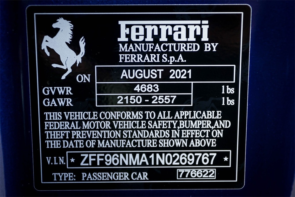 Certified Used 2022 Blue Ferrari Base image 51