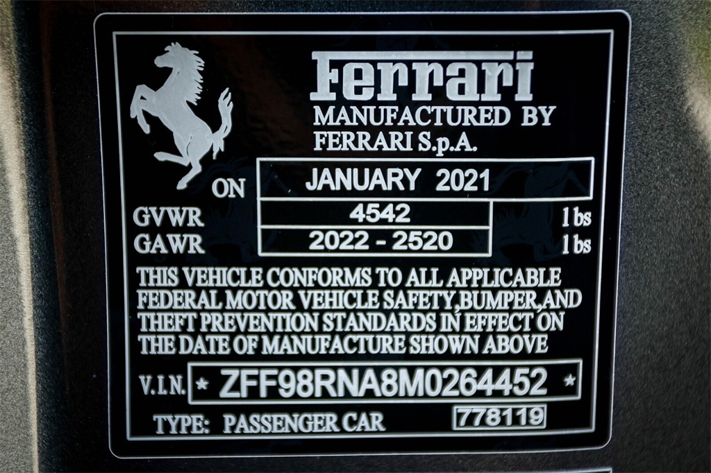 Certified Used 2021 Gray Ferrari Base image 47