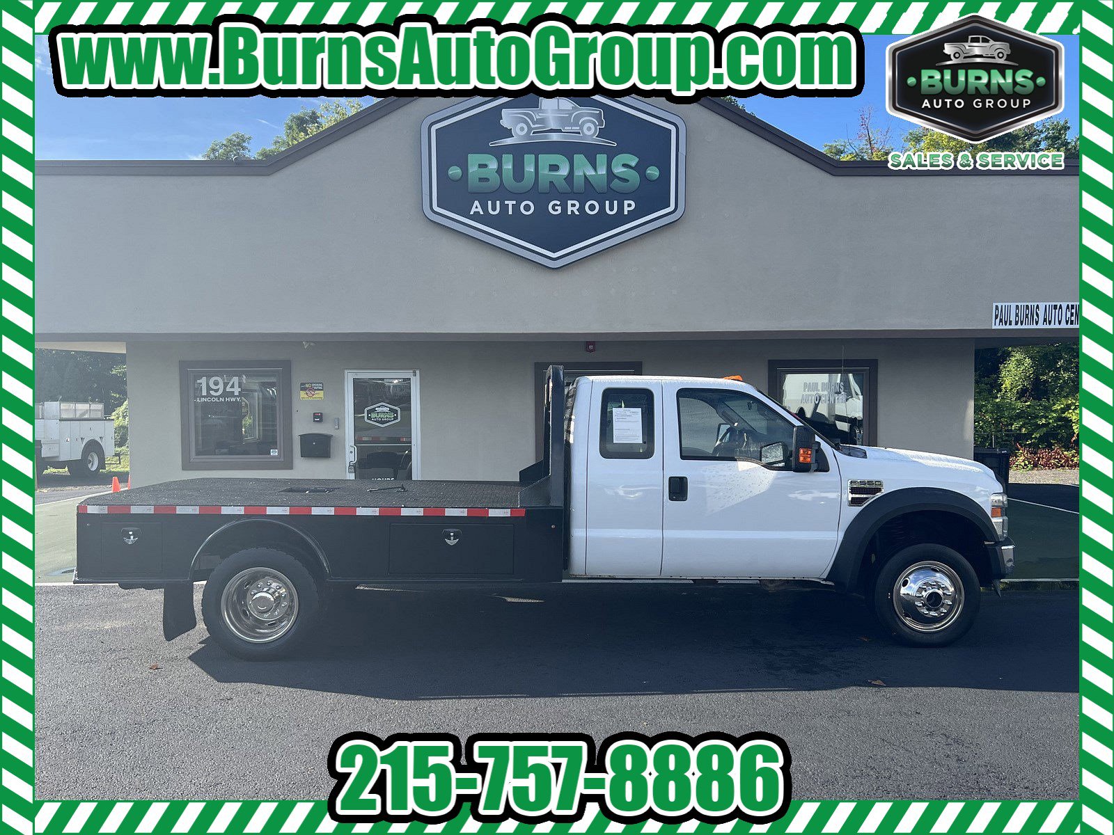 PreOwned 2008 Ford F550 4×4 Diesel 11ft Flatbed Hauler Extended Cab
