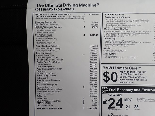 New 2023 Gray Metallic BMW xDrive30i image 124