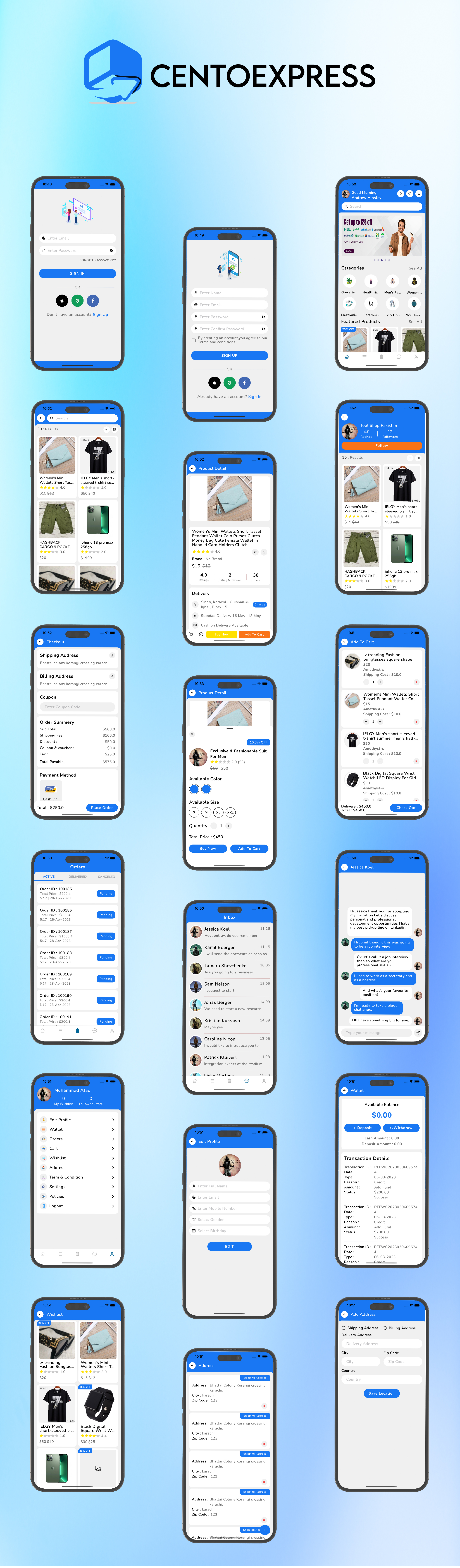 CentoExpress - React Native E-commerce App Template