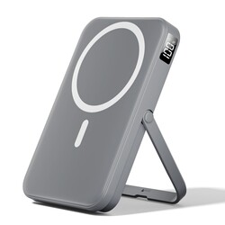 LENUTO for Magsafe Portable Charger 10000mAh Magnetic Portable Charger with Type-C Cable 20W PD Fast Charging,Foldable Stand,Dual Type-C & USB-A Outputs,LED Display–Space Gray