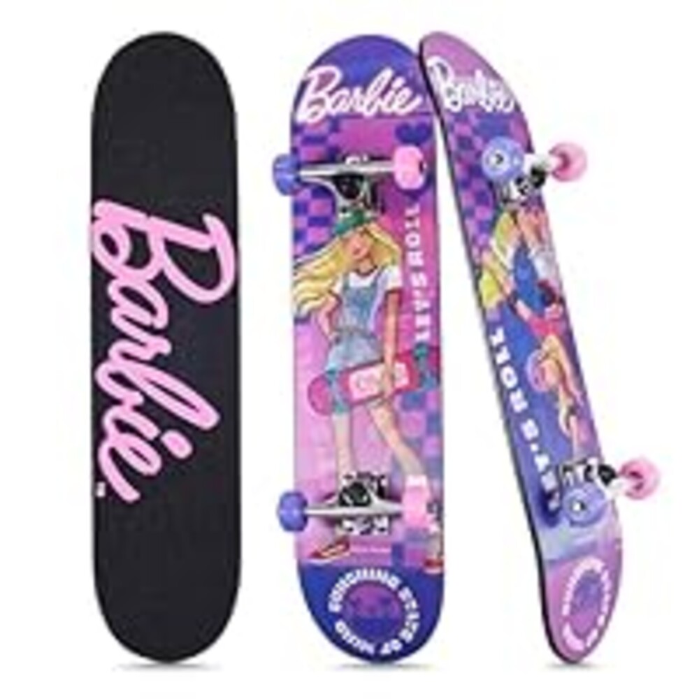 Barbie - 31" Lenticular Skateboard with Pro Trucks, Full Grip Tape, 9-Ply Maple Deck, Ideal for All Experience Levels