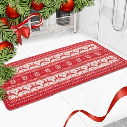 Christmas Non-Slip Bathtub Mat, Anti Slip Shower Mat, Fast Drying Bathtub Mats, Foot Scrubber Mat, Anti Slip Mat for Tub, Floor, Bathroom, Kitchen, Home, Hotel (Reindeer Snowflake, 40"x16")