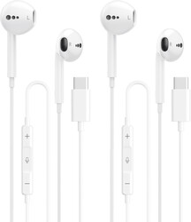 USB C Headphones for iPhone 17 16 15, Wired Earbuds USB C with Microphone & Volume Control, for Apple Headphones Wired, Earphones for iPhone, Android, iPad, Galaxy S25 S24 Ultra, Pixel 9 【2 Packs】