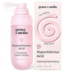 grace & stella Hypochlorous Acid Spray for Face - Body Acne Spray - Gentle Face Mist to Calm Redness & Flare-Ups Back Acne - Soothing Facial Mist for Sensitive Skin - Travel Size (60 ml/2 fl oz)