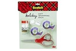 Scotch Gift Wrap Tape Kit, Wrapping/Art Supplies Set with Gift-Wrap and Cute Washi Tape, to/from Labels, and Sharp Scissors for Gift Wrapping, Scrapbooking, and Journaling