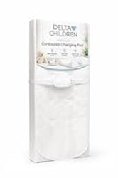 Delta Children Contoured Changing Pad, Waterproof and Wipeable, Ultra-Soft Memory Foam Pillow Top Cover, Fits Most Changing Toppers, Non-Skid Bottom Secure Grip Baby Diaper Changing Pad for Dresser