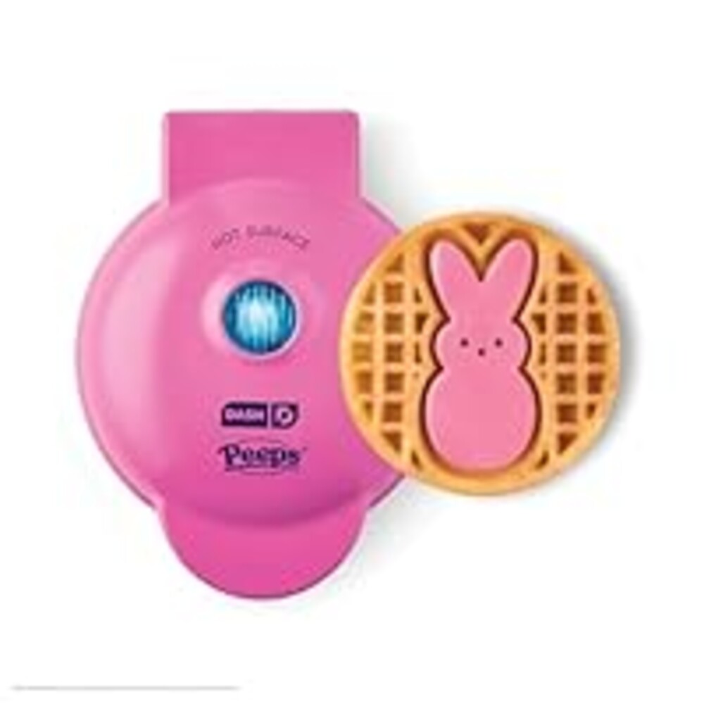 Dash & PEEPS® Mini Waffle Maker- Mini Machine for Creative Homemade Treats - Nonstick Iron with Unique Print Design - Stylish Waffle Machine - Pink Bunny