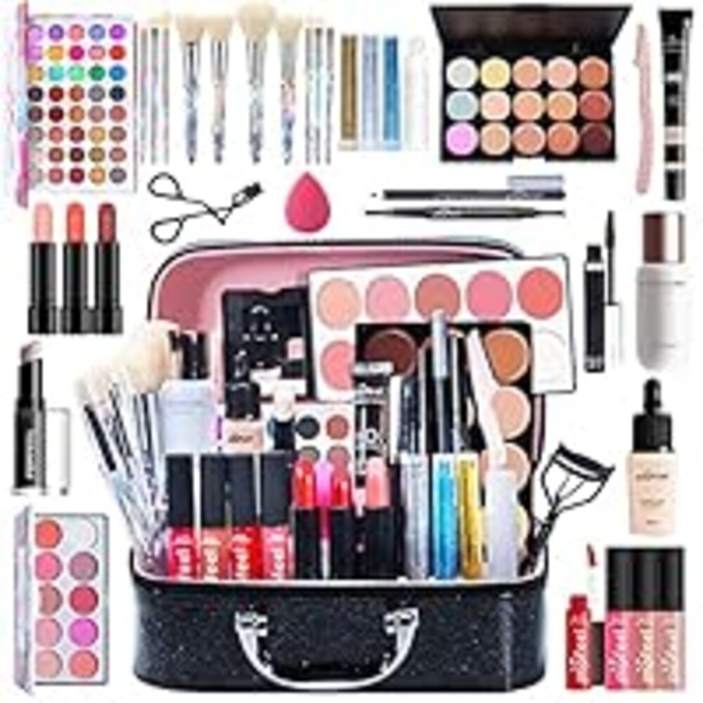 Joyeee All-in-One Makeup Gift Set Travel Makeup Kit Complete Starter Makeup Bundle Lipgloss Lipstick Concealer Blushes Powder Eyeshadow Palette Cosmetic Palette for Teen Girls & Adults #17