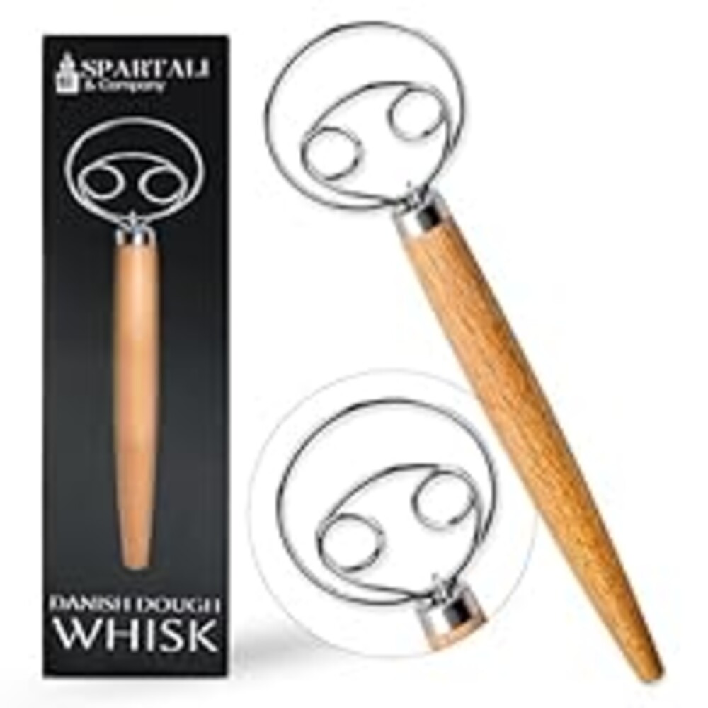 Spartali & Company Versatile 13-Inch Danish Dough Whisk for Sourdough: Essential Sourdough Bread Baking Supplies, Bread Making Tools, and Baking Tools - Whisks for Cooking & Mixing Dough Effortlessly
