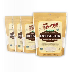 Bob's Red Mill Organic Dark Rye Flour, 20oz (Pack of 4) - Non GMO, Whole Grain, Vegan, Kosher
