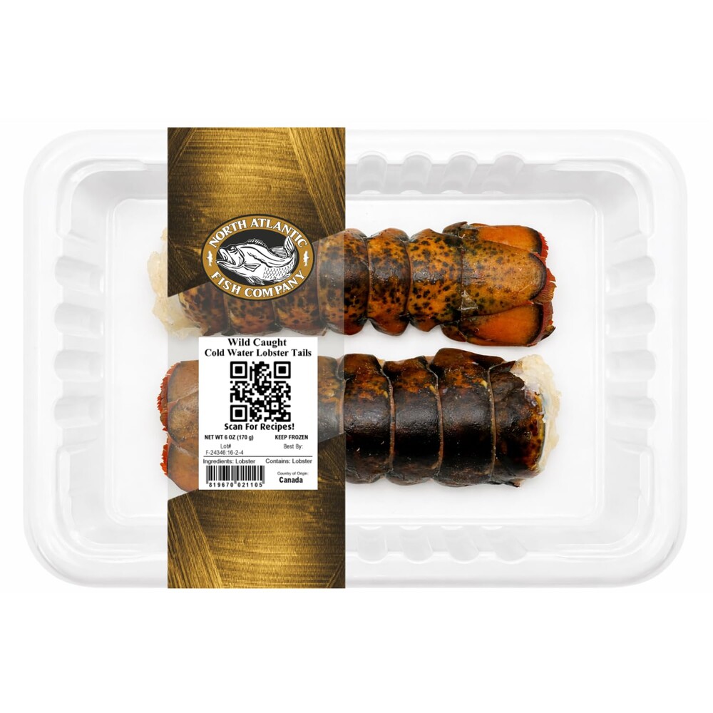 Frozen, Wild Caught, Cold Water Lobster Tails (Twin-Pack, 3oz each)