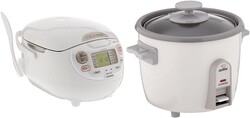 Zojirushi NS-ZCC10 Neuro Fuzzy Cooker, 5.5-Cup uncooked rice / 1L, White & NHS-06 3-Cup (Uncooked) Rice Cooker, White (-WB)