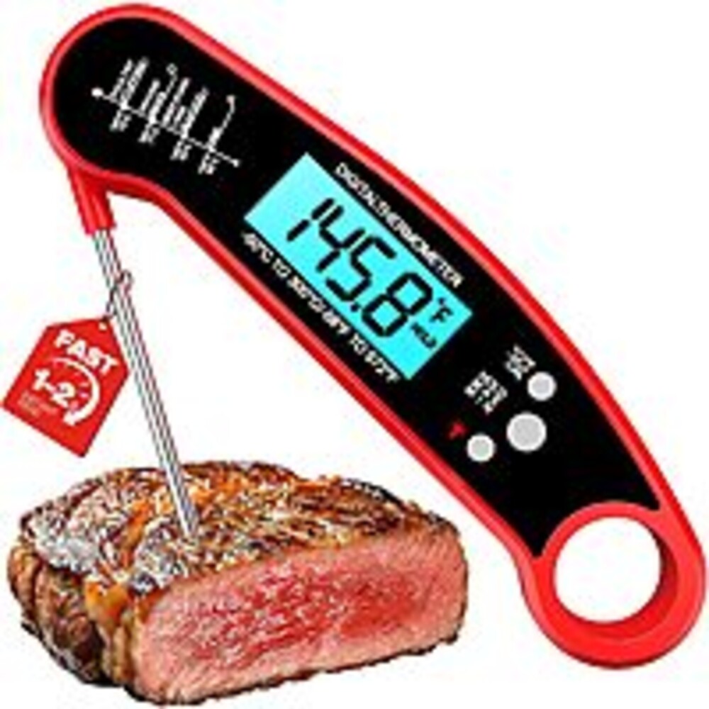 AYMDKI Digital Magnetic Instant Read Food/Meat Thermometer (Red)
