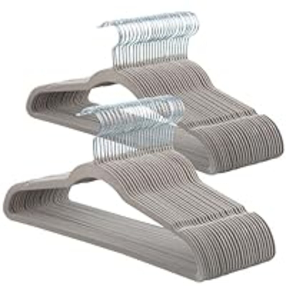 ELONG HOME Velvet Hangers - 50 Pack, Grey Slim Felt Hangers with 360 Swivel Hook, Non-Slip Heavy Duty for Coats & Pants