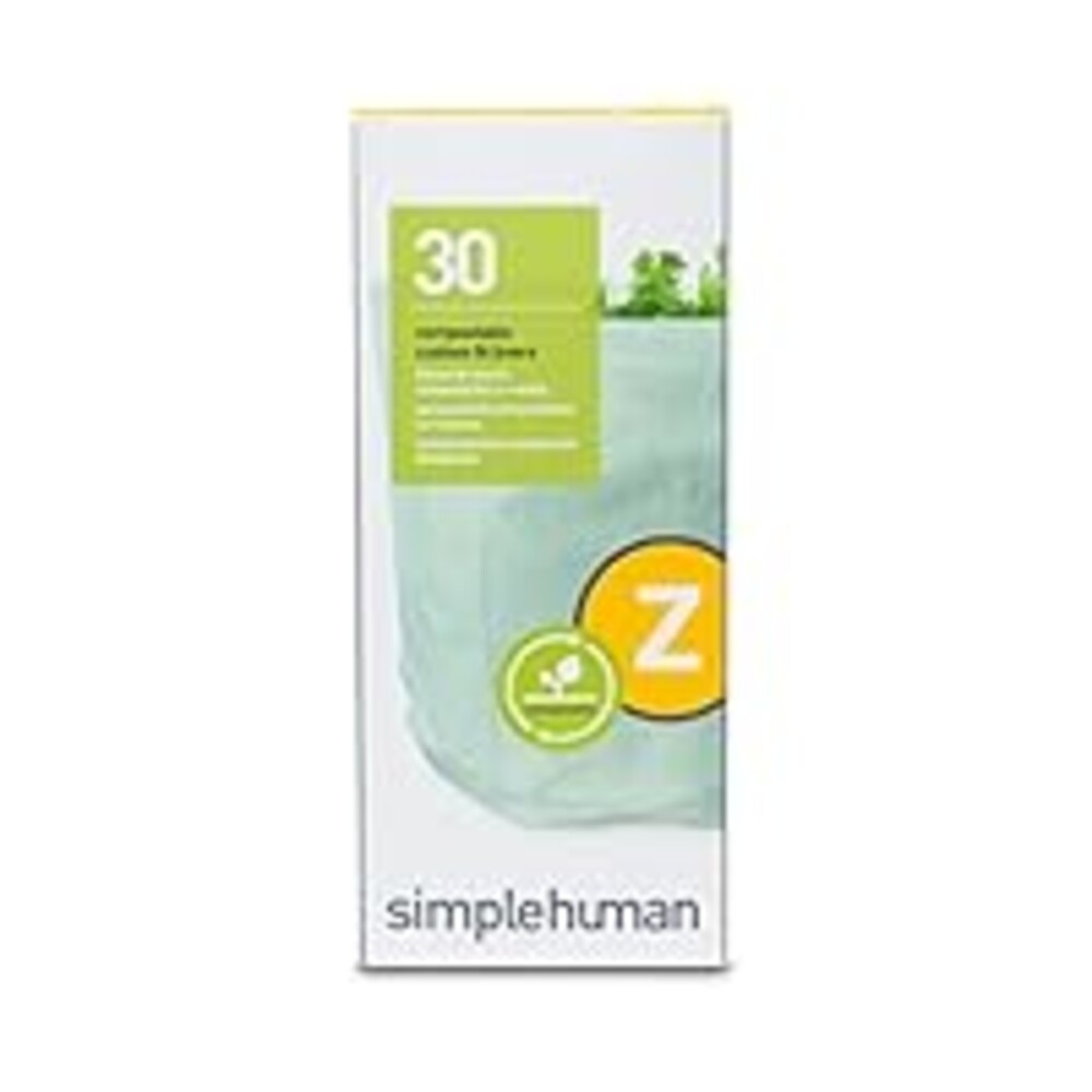 simplehuman Code Z 30 Count, Genuine Custom Fit Liner, Compostable Trash Bags in Dispenser Packs