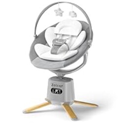 Baby Swings for Infants with 9 Modes & 8 Speeds, Electric 3D-Motion Baby Swings with APP Control, 6 Preset Lullabies, 360° Rotating Seat and Remote Control & BT Enabled, 5 Point Harness (Up to 25lbs)