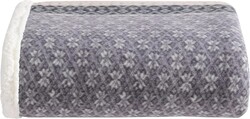 Eddie Bauer - Throw Blanket, Brushed Fleece & Plush Sherpa Bedding, Throw Blanket for Couch & Bed (Fair Isle Dark Steel, 50" x 70")