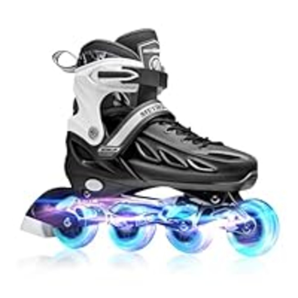 METROLLER Inline Skates for Girls and Boys, Women, Men 4 Sizes Adjustable Inline Skates with Light Up Wheels, Illuminating Beginner Skates for Kids & Adult Youth