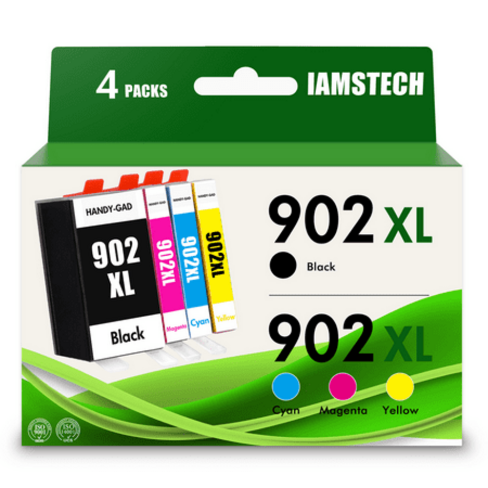 902XL Ink Cartridge Compatible for HP 902 XL Ink Cartridges 𝐍𝐞𝐰 Use with Officejet Pro 6978 6960 6958 6970 6968 6962 6975 6950 6954 Printer (Blakc,Cyan,Magenta,Yellow)