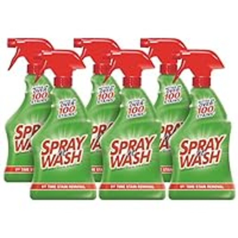 Spray N'Wash Pre-treat Laundry Stain Remover Bottles, Clear, 1.37 Pound (Pack of 6), 132 Fl Oz