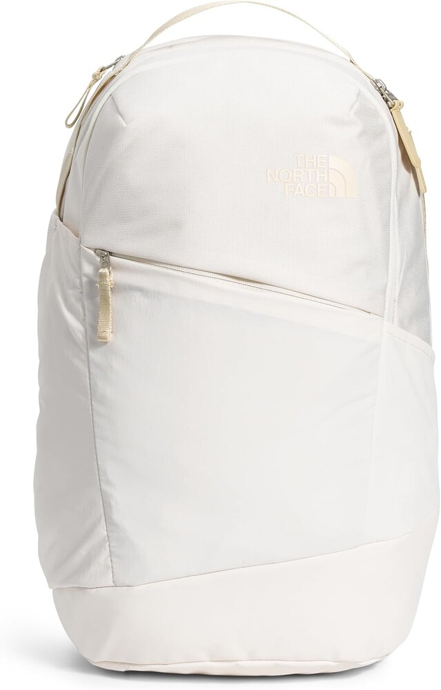 The North Face Women's Isabella 3.0 Backpack | Everyday Travel Bag with 16" Laptop Sleeve, Water-Repellent Finish, Women-Specific Fit, Gardenia White Dark Heather/Gravel-NPF, One Size