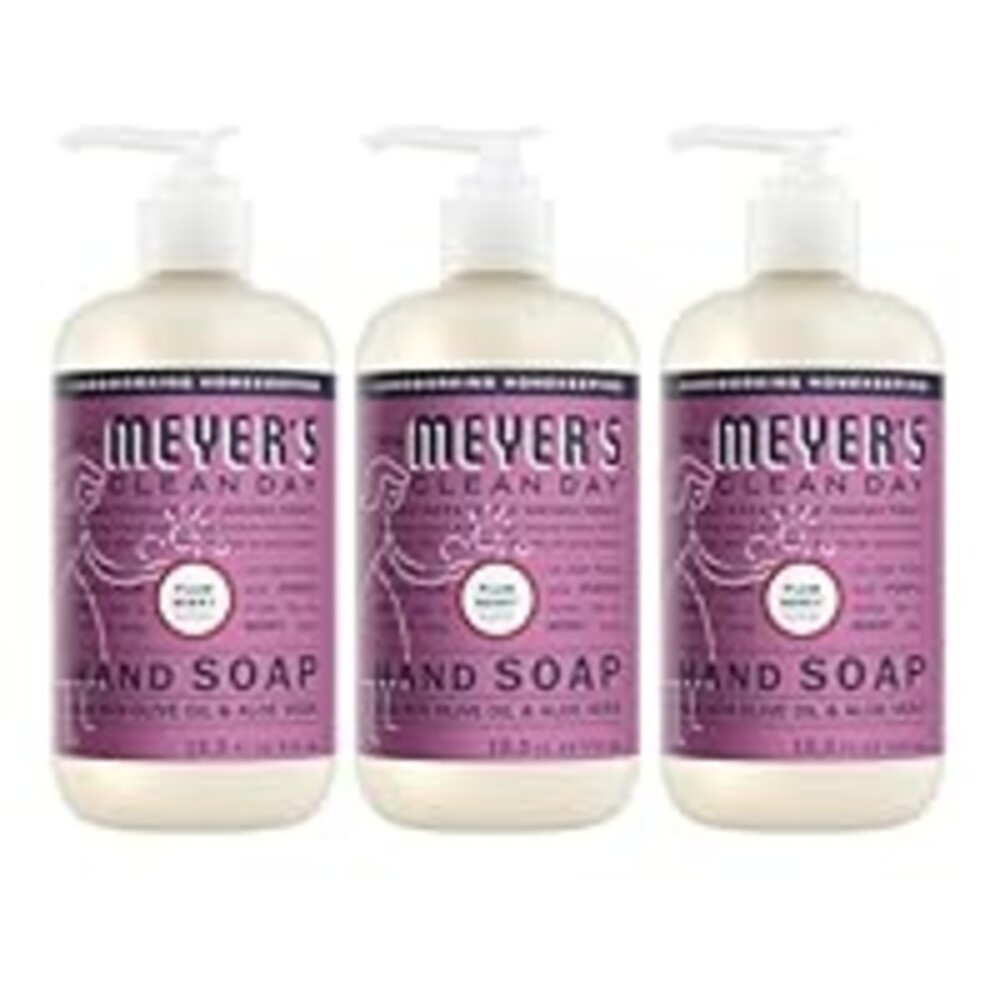 MRS. MEYER'S CLEAN DAY Liquid Hand Soap, Cruelty Free, Plum Berry Scent, 12.5 oz- Pack of 3