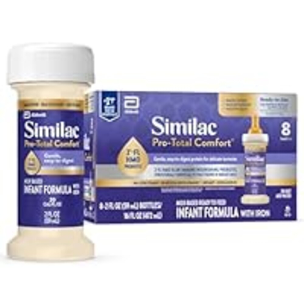 Similac Pro-Total Comfort Infant Formula With Iron, Gentle, Easy-to-Digest Formula, Has 2'-FL HMO for Immune Support, Non-GMO, Ready-to-Feed Baby Formula, 2-fl-oz Bottle, Pack of 8