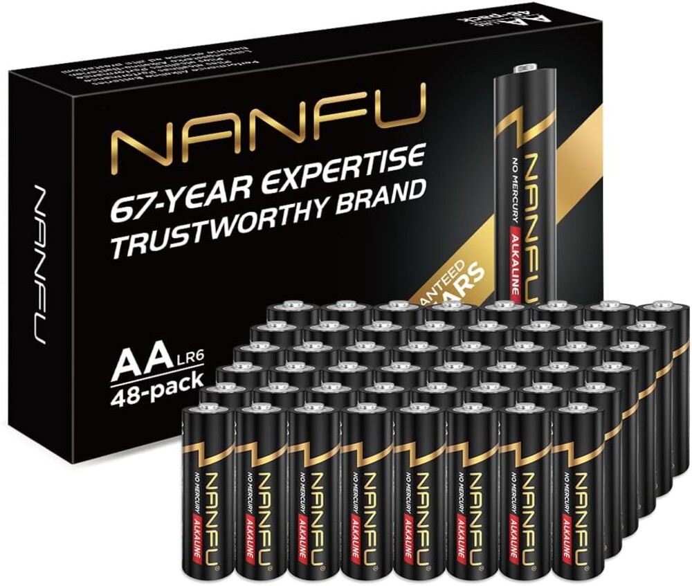 NANFU Long Lasting AA 48 Batteries Premium LR6 Alkaline Battery 1.5v Batteries for Clocks Remotes Games Controllers Toys Electronic Device