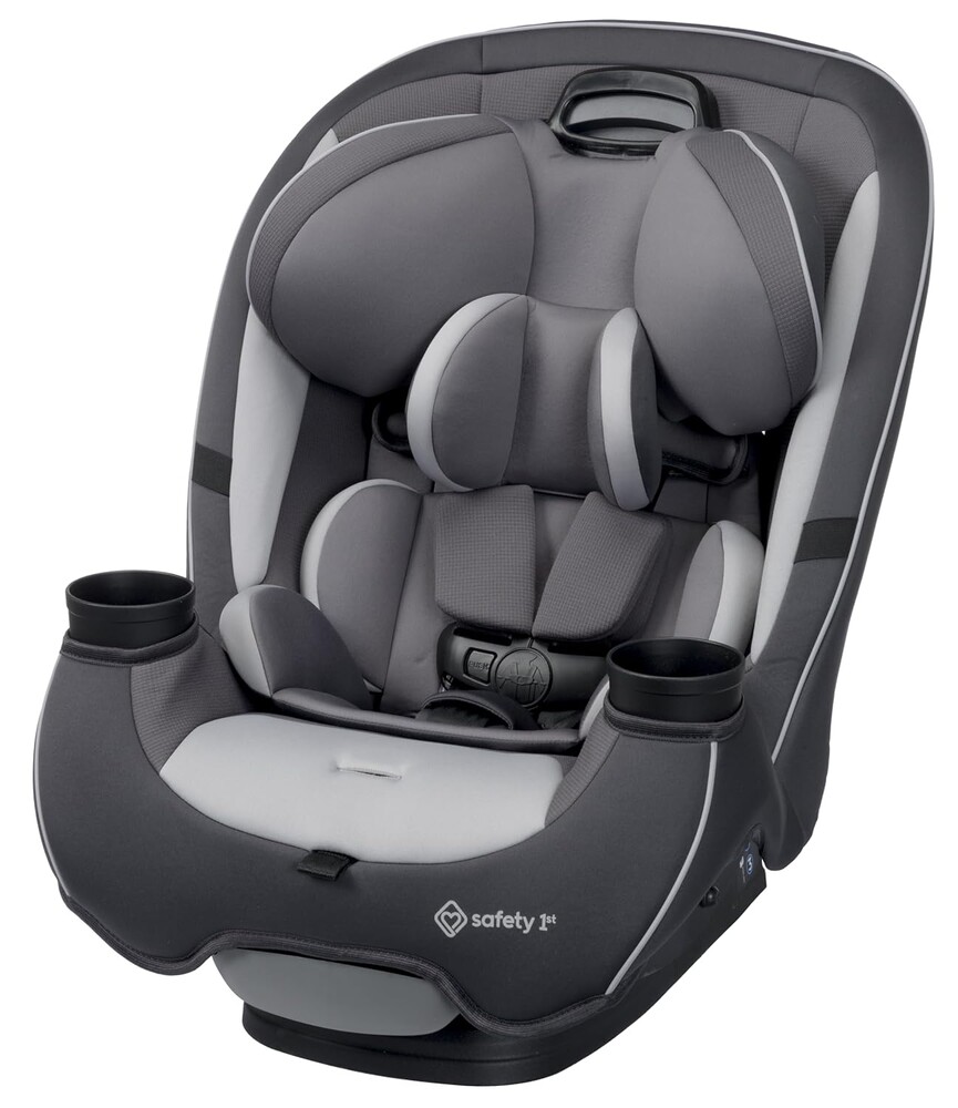 Safety 1st Grow and Go All-in-One Slim Convertible Car Seat, Rear Facing, 5-40 lbs, Forward Facing (30–65 lbs), High Back Booster Seat 40-100 pounds, Iron Frost