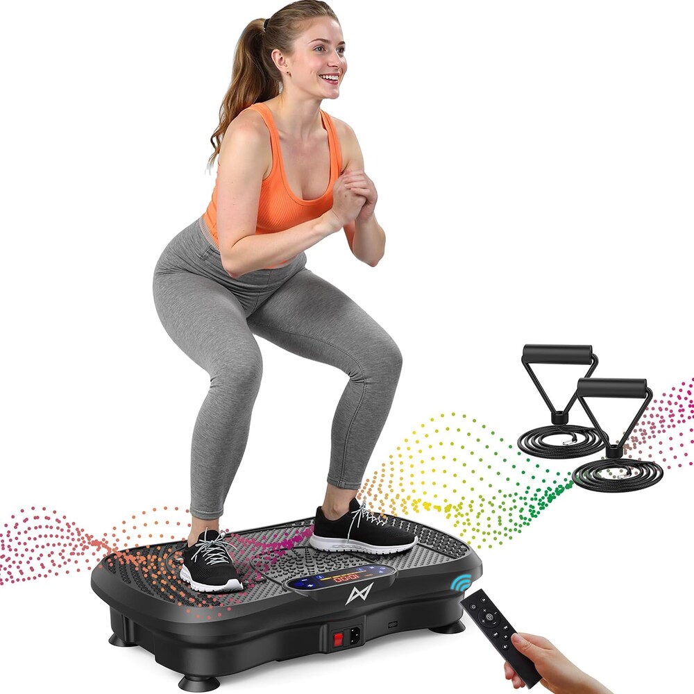 AXV Vibration Plate Fitness Platform Exercise Machine Vibrating Shaking Full Body Shaker Workout Vibrate Stand Shake Board Sport Gym for Weight Loss Fat Burner for Women Men