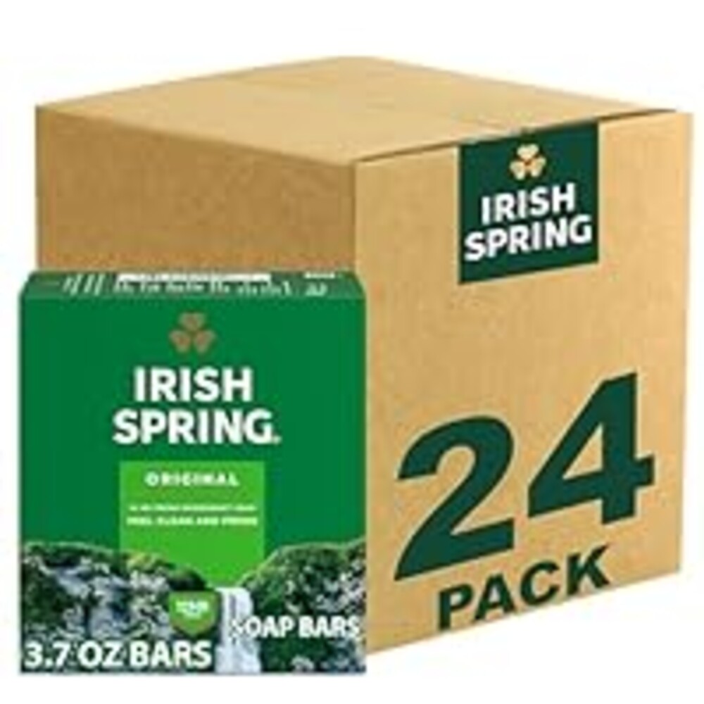 Irish Spring Bar Soap for Men, Original Clean, Smell Fresh and Clean for 12 Hours, Men Soap Bars for Washing Hands and Body, Mild for Skin, Recyclable Carton, 3.7 Ounce - 3 Count (Pack of 8)