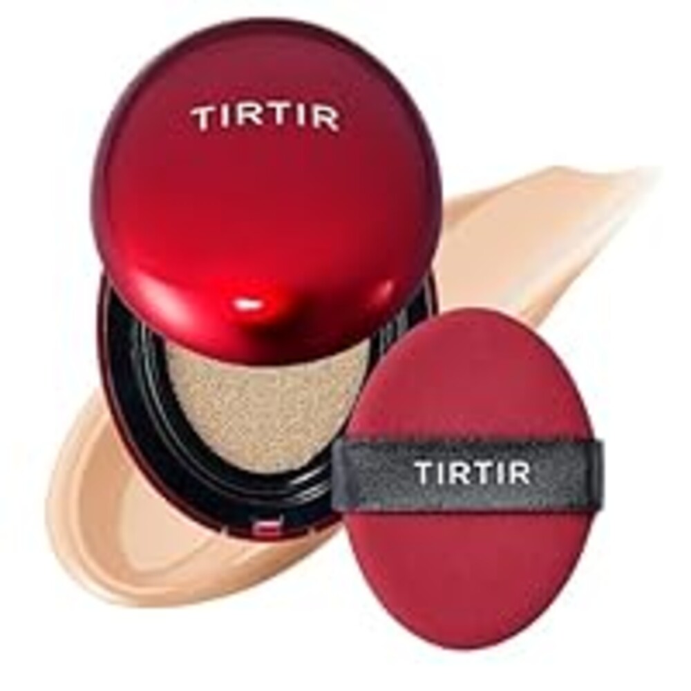 TIRTIR Mask Fit Red Cushion Foundation | Full coverage, Weightless, Skin fit, Satin Glow Finish, Korean Makeup BB Foundation, beauty, Tattoo cover up, Buildable (#23N Sand, 0.63 Fl Oz)