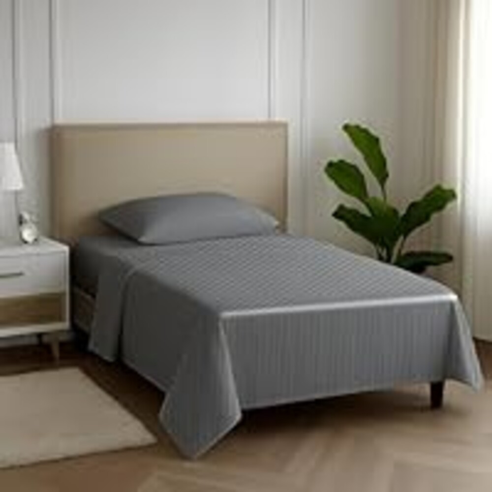 Carressa Linen Luxury Egyptian Cotton Twin XL Stripe Sheet Set - 600 Thread Count Extra Long Staple 3 PC Set, Dark Grey Twin XL Damask Sheets, Soft, Cooling Sateen Weave Sheets Upto 18 in Deep Pocket