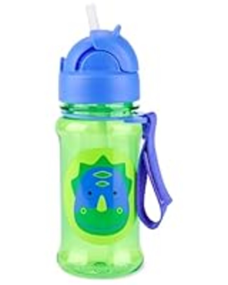Skip Hop Toddler Sippy Cup with Straw, Zoo Straw Bottle with Tritan Renew, 12 oz. Dino