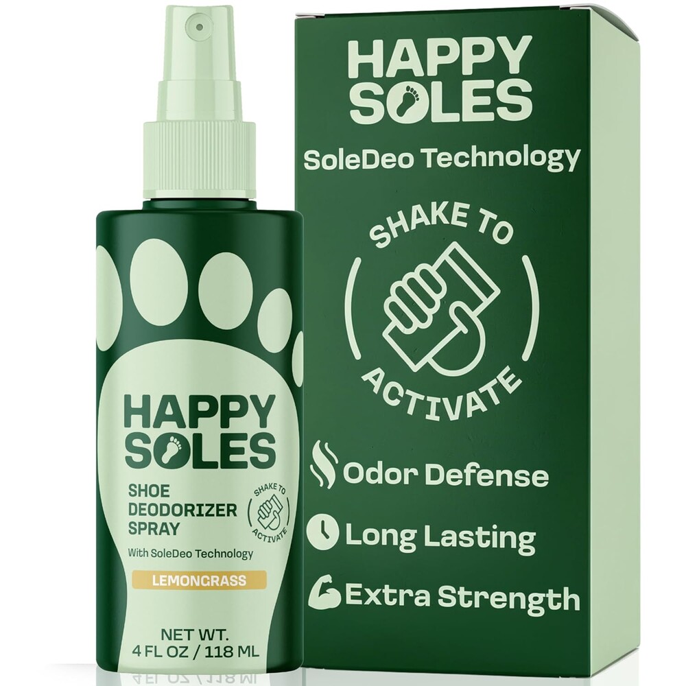 Shoe Deodorizer Spray for Gym Gear & Smelly Shoes Caused by Stinky Feet - Strong Odor Fighter for Sneakers, Boots, and Sandals - Fresh Smell, Refreshing Shoe Spritz 4oz (Lemongrass)