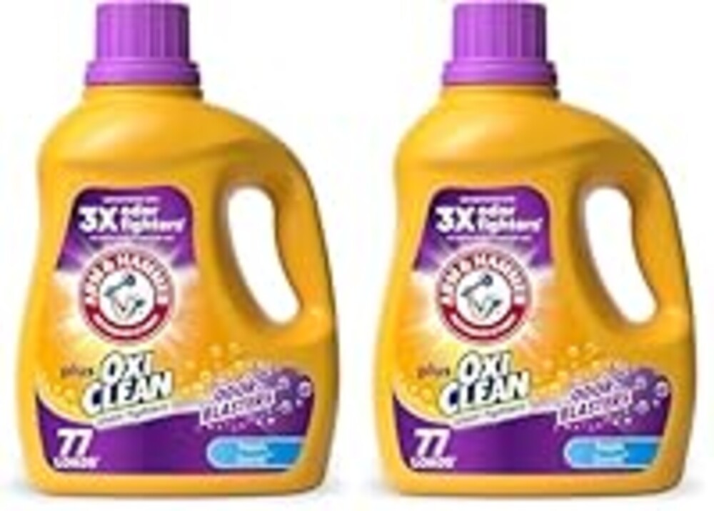 ARM & HAMMER Plus OxiClean Odor Blasters Fresh Burst,77 Loads Liquid Laundry Detergent,100.5 Fl oz,(Pack of 2)