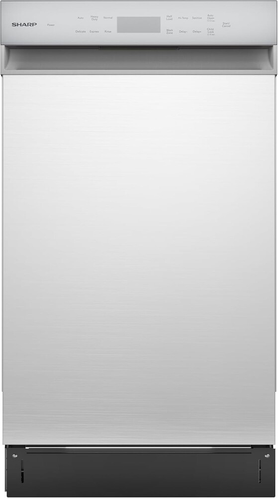 Sharp SDW4523MS 18-Inch Built-In Dishwasher, Stainless Steel, 47 dB, Third Rack, 8 Place Settings, 6 Wash Cycles