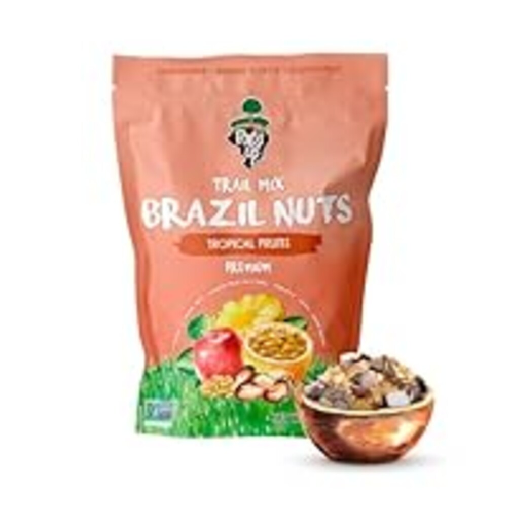 Tropical Trail Mix (7oz) - The True Organic Brazil Nuts Roasted + Dried Apple + Dried White Raisins + Dried Pineapple + Passion Fruit Fruit Nibs | Nutrient-rich Combination | Non-Gmo | Fresh | Vegan | Gluten Free - Premium Snack Mix by Floresta em Pé