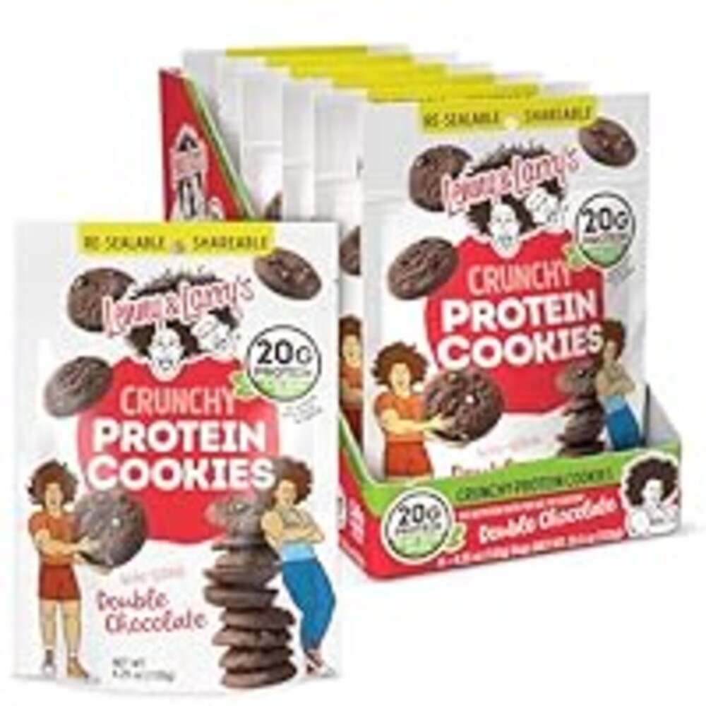 Lenny & Larry's The Complete Crunchy Cookie, Double Chocolate, 6g Plant Protein, Vegan, Non-GMO, 4.25 Ounce Pouch (Pack of 6)