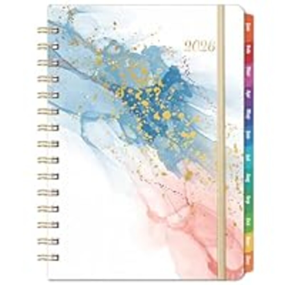 2026 Planner - 2026 Planner Weekly and Monthly from January 2026 - December 2026, 8.5'' X 6.4'', Weekly Monthly Planners 12 Month with Colorful Tabs, Elastic Closure, Back Pocket