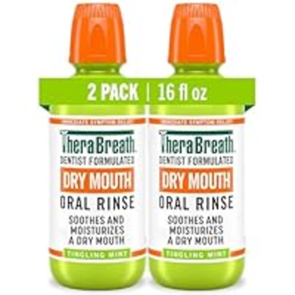 TheraBreath Dry Mouth Oral Rinse, Tingling Mint, Dentist Formulated, 16 Fl Oz (2-Pack)