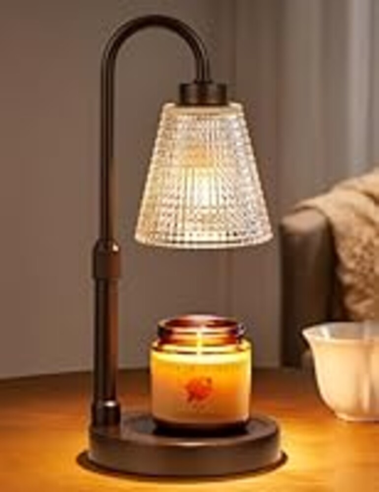 Innqoo Brown Candle Warmer Lamp with Timer, Dimmable Candle Warmer for Jar Candles, Height Adjustable Wax Melts Warmer, Birthday Gifts for Women Mom, House Warming Gifts New Home Decor