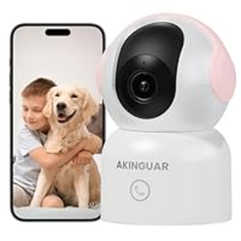 2K 3MP Security Camera Indoor Wireless, 360° Cameras for Home Security Indoor with Motion Detection, Pet Cam with Phone App, Baby Monitor-Night Vision, One-Touch Call, 2-Way Talk, Works with Alexa